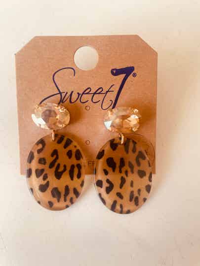 Oorbellen Sweet7 Tijger - Bruin