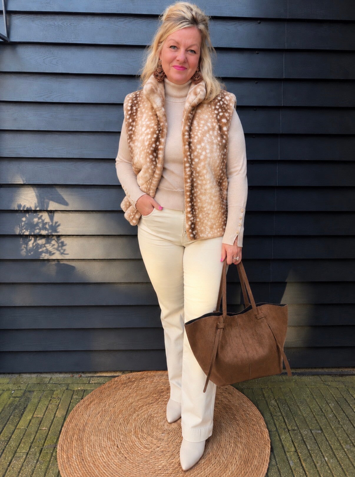Gilet Azzurro Bambi - Creme