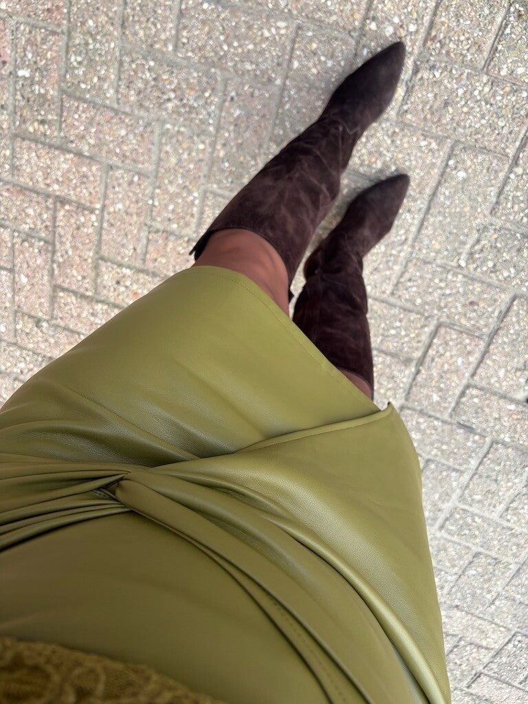 Rokje Leatherlook Azzurro - Groen