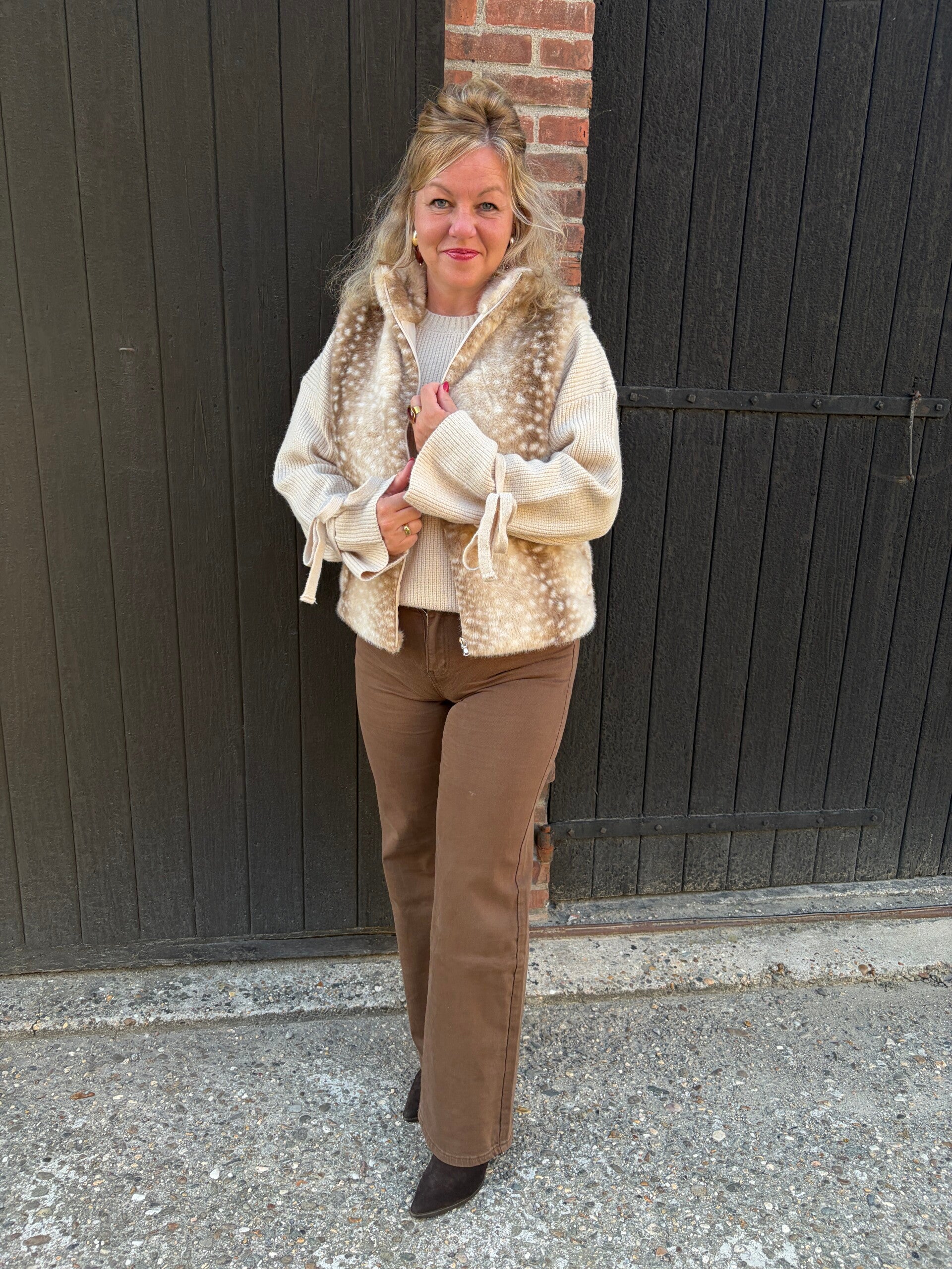 Gilet Azzurro Bambi - Creme