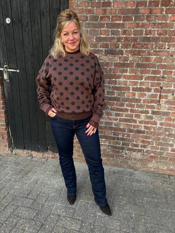 Trui Polkadots - Bruin, zwart