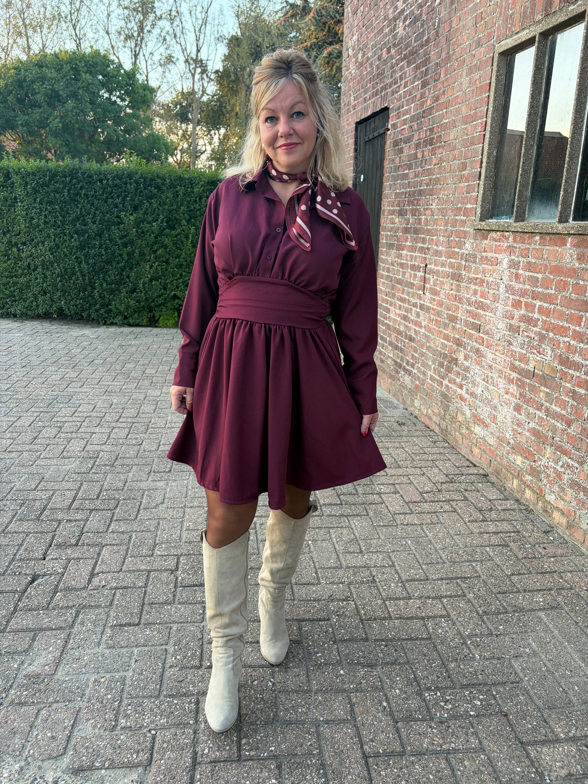 Jurk Azzurro Milou - Bordeaux Rood