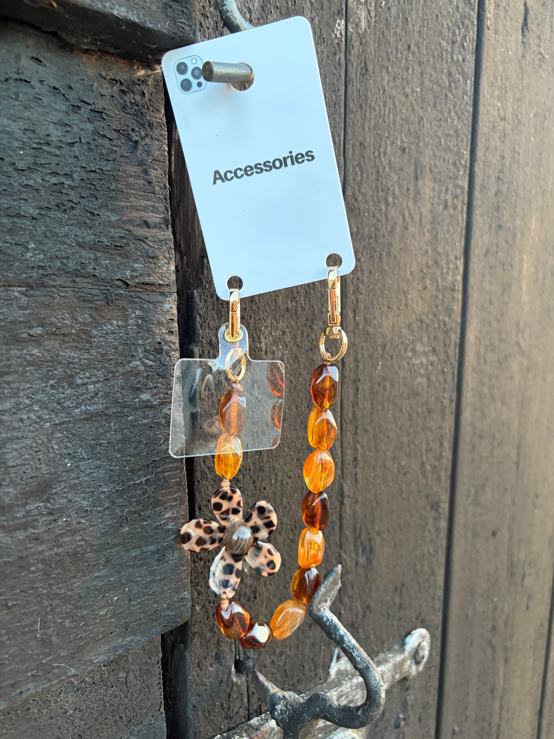 Telefoonketting Flower - Bruin