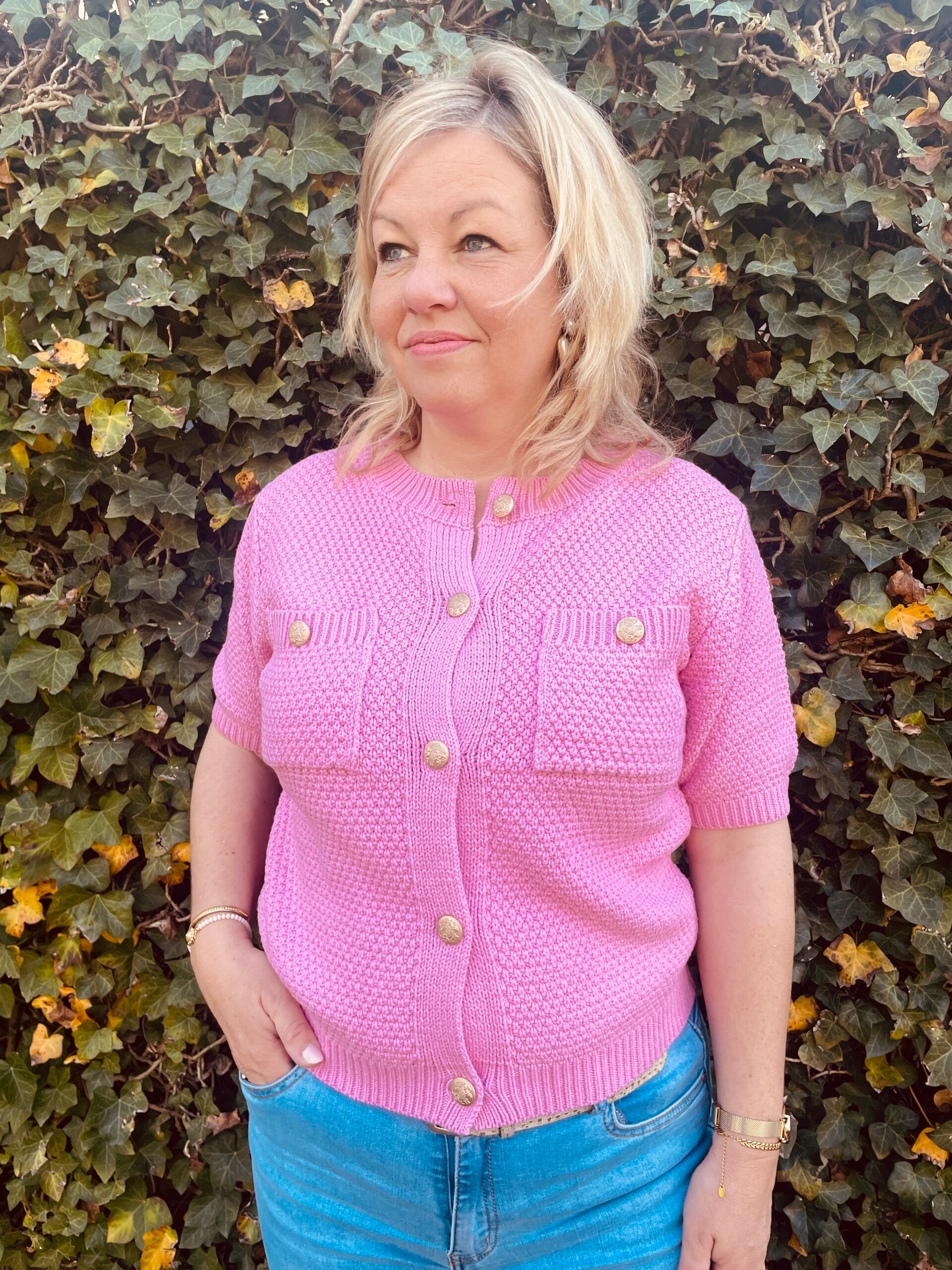 Vest Azzurro Korte mouw - Roze