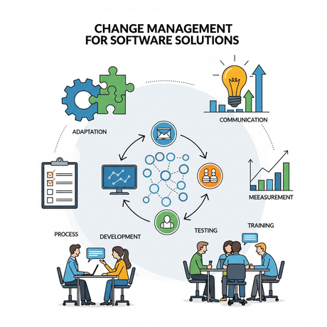 This is a picture that depicts a change management cycle