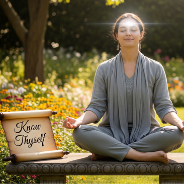 Image of a person in silent mediatation learning about themselves mentally.