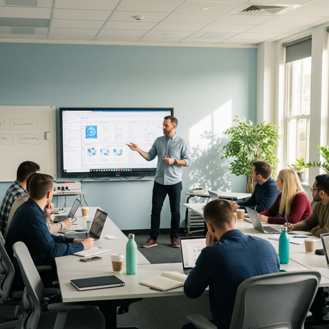 This is a picture that depicts a in person training