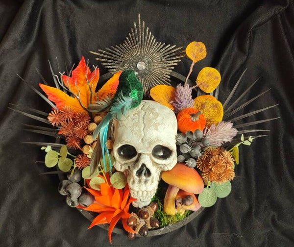 Florales 3D Bild mit Schädel