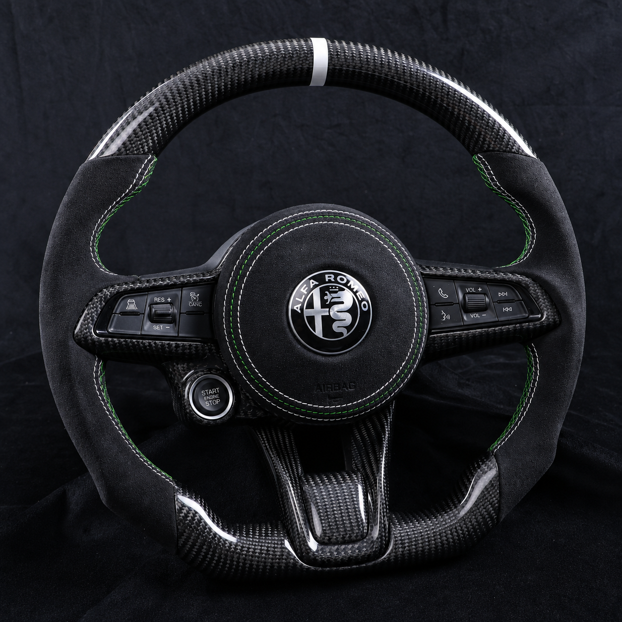 2023+ Style Full Carbon Fiber Steering Wheel for Alfa Romeo Giulia & Stelvio