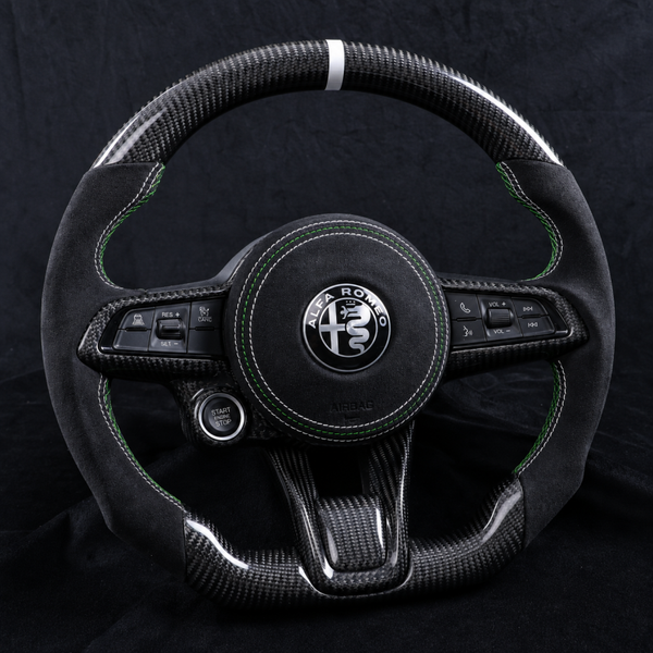 2023+ Style Full Carbon Fiber Steering Wheel for Alfa Romeo Giulia & Stelvio