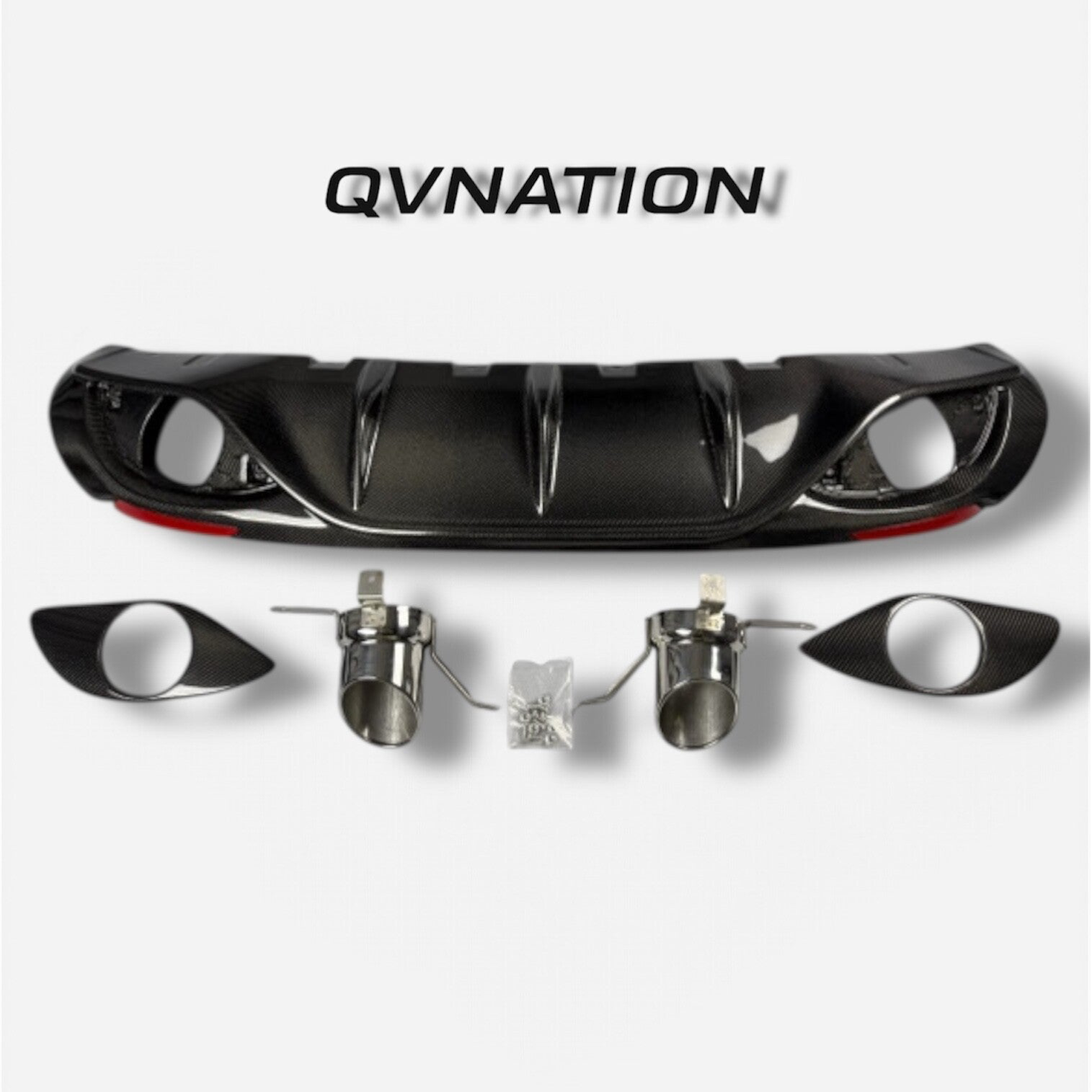 QVNATION Carbon Fiber Rear Diffuser for Alfa Romeo Giulia (Base Model) – OEM Fit – Lightweight Upgrade