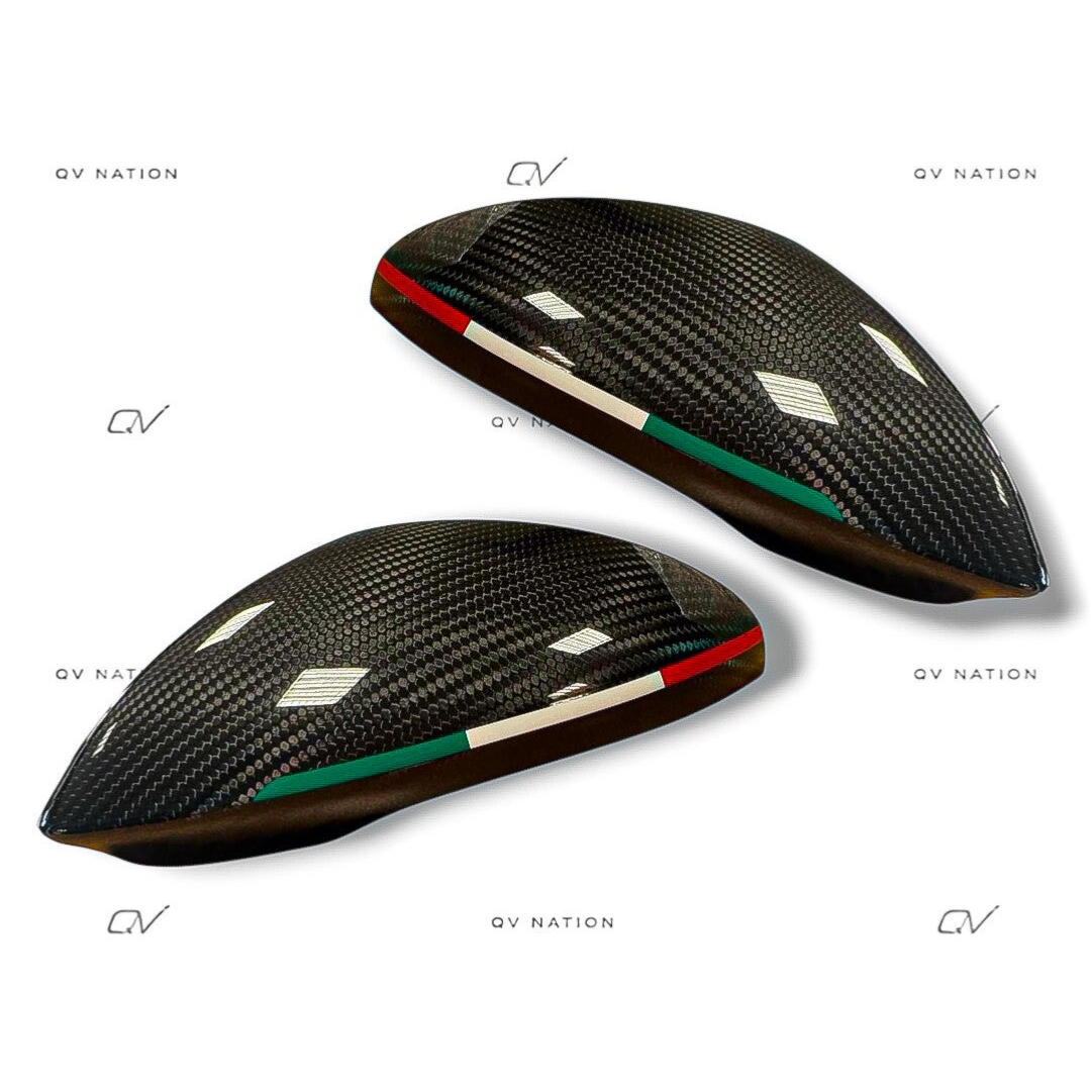 QVNATION Carbon Fiber Mirror Caps for Alfa Romeo Stelvio – OEM Fit