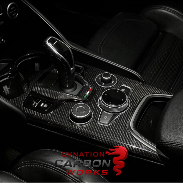 QVNATION Carbon Fiber Center Console Trim for Alfa Romeo Giulia / Stelvio
