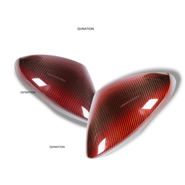 Alfa Romeo Stelvio Red Carbon Fiber Mirror Caps