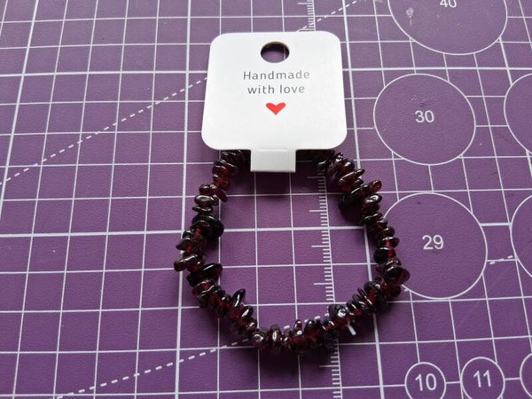 Deep Red Stone Stretch Bracelet