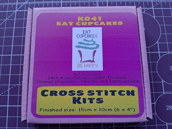 K041 Eat Cupcakes Cross Stitch Kit