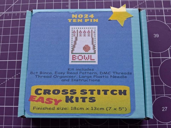N024 Ten Pin Easy Cross Stitch Kit
