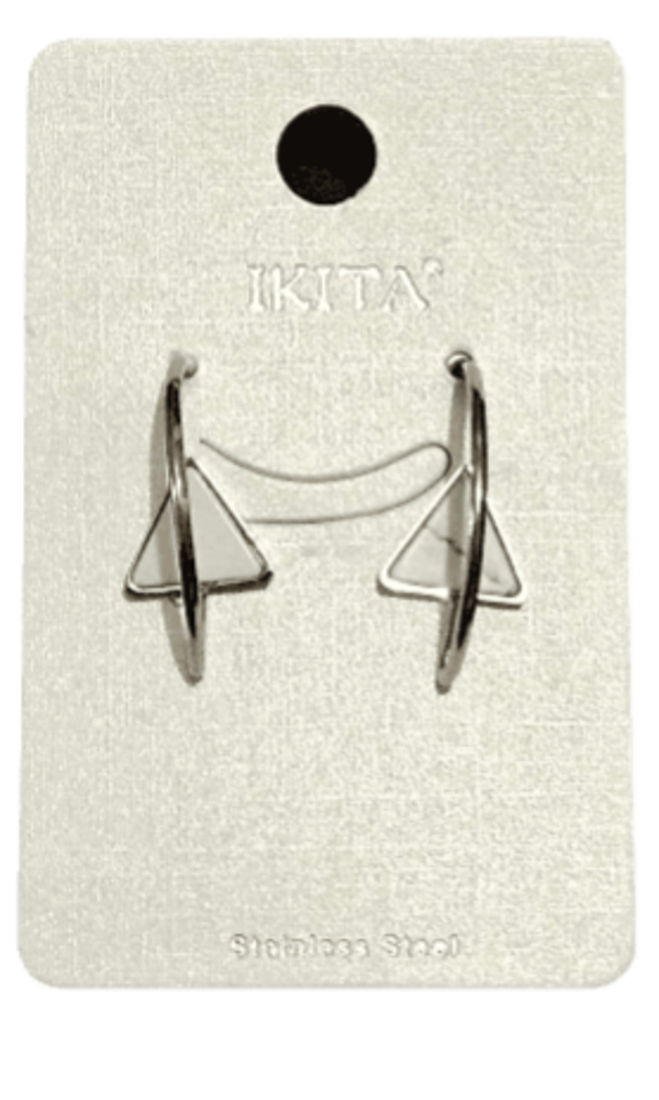 IKITA -  Boucle D'Oreilles Marbré Blanc