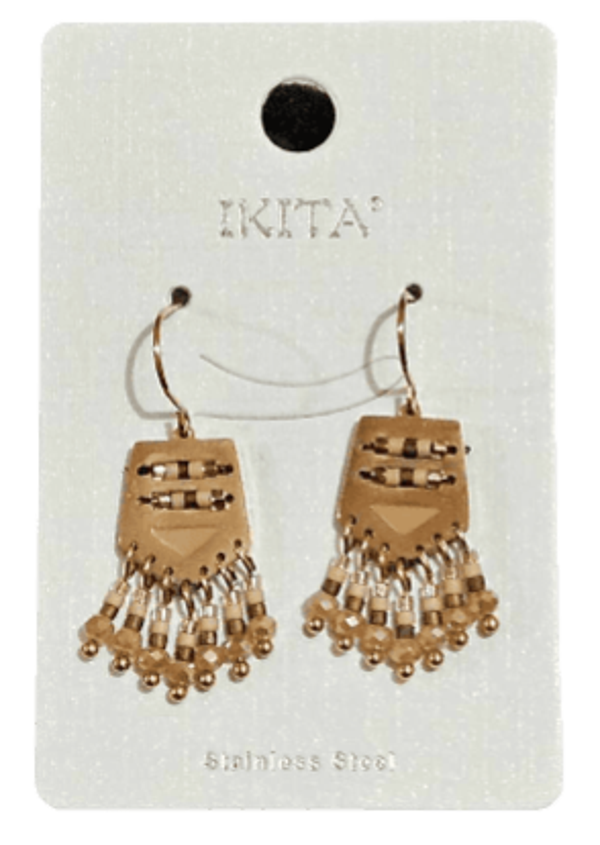 IKITA - Boucle D'Oreilles Bronze Et Perles