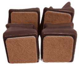 BETTERSHOP - 4 Patins De Chaises Marrons