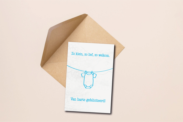 Geboortekaartje - Zo klein, zo lief, zo welkom. - Blauw