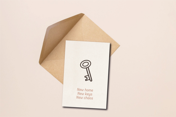 Wenskaartje - New home. New keys. New chaos.