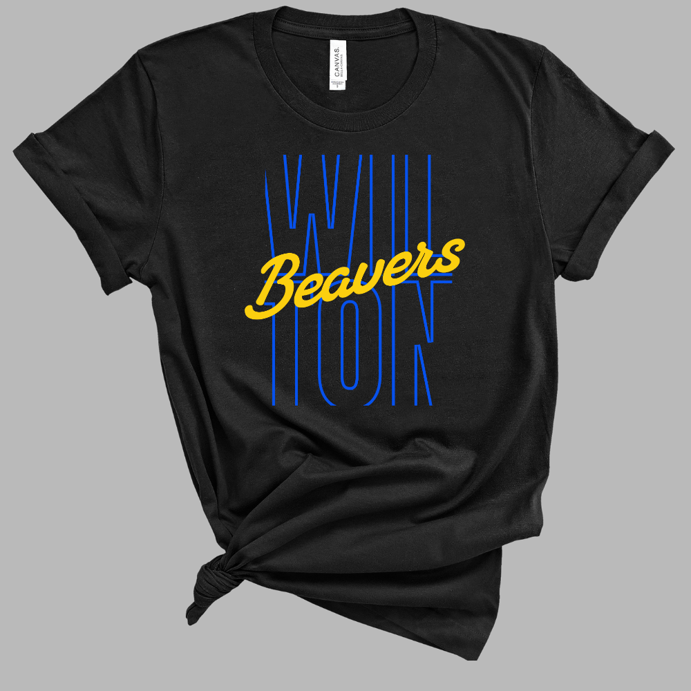 Beavers Stacked Script Tee
