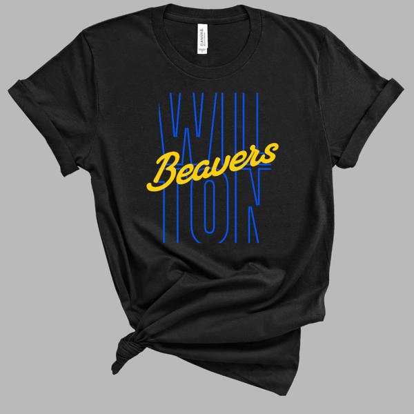Beavers Stacked Script Tee