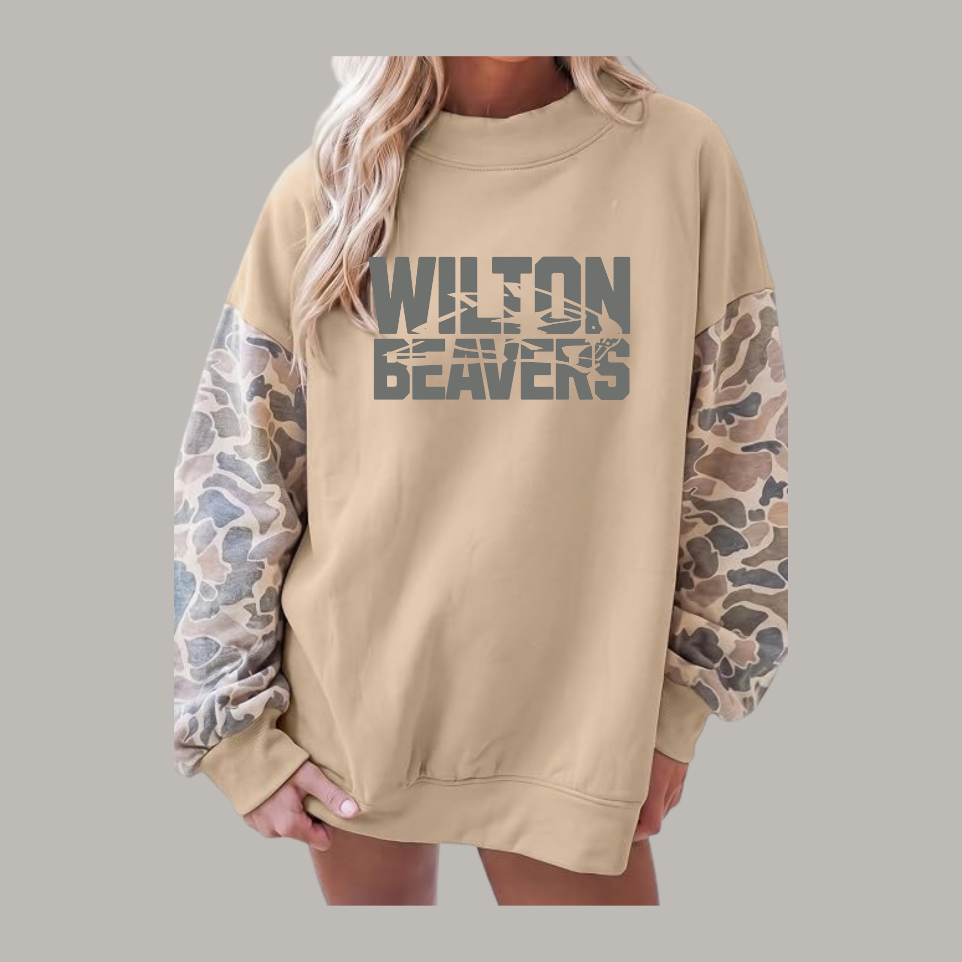 Oversized Old School Camo Crewneck