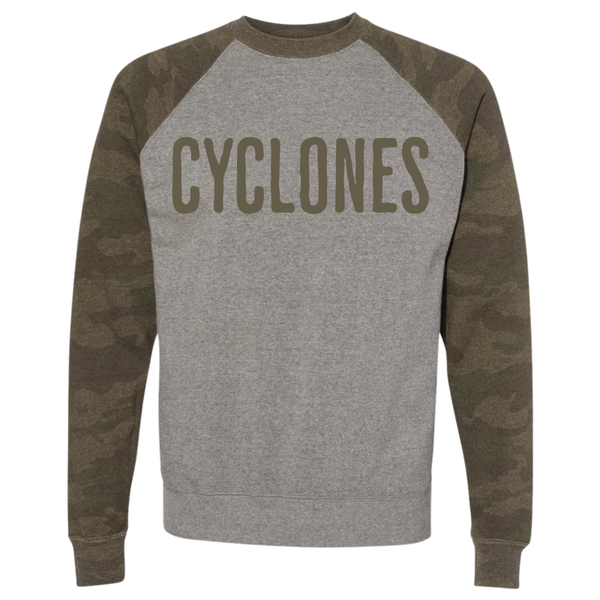 Camo Sleeved Crewneck- Cyclones