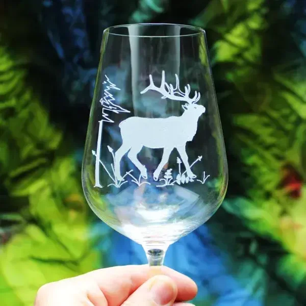 Verre à vin en cristal - Cerf