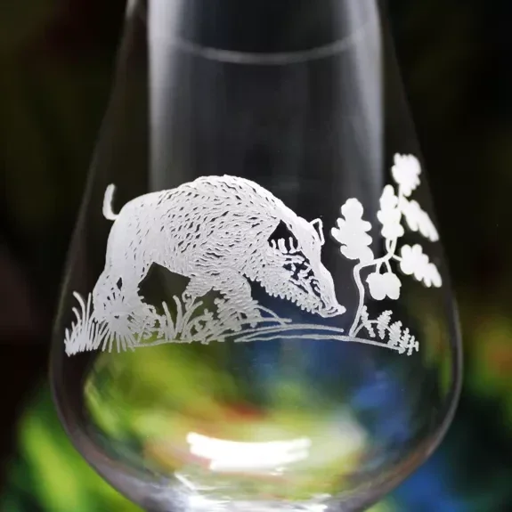 Verre à vin en cristal - Sanglier