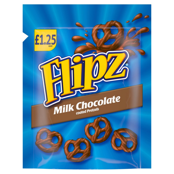 Flipz Milk Chocolate Pretzels 80g PMP £1.25