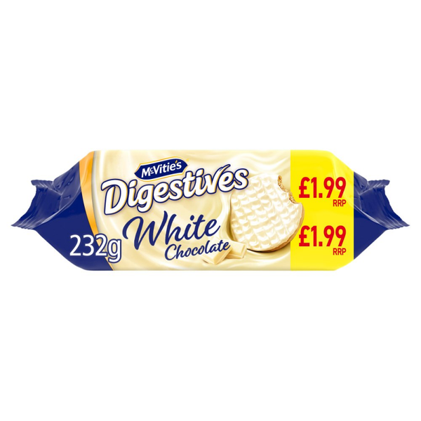McVitie's White Chocolate Digestive Biscuits 232g PMP £1.99