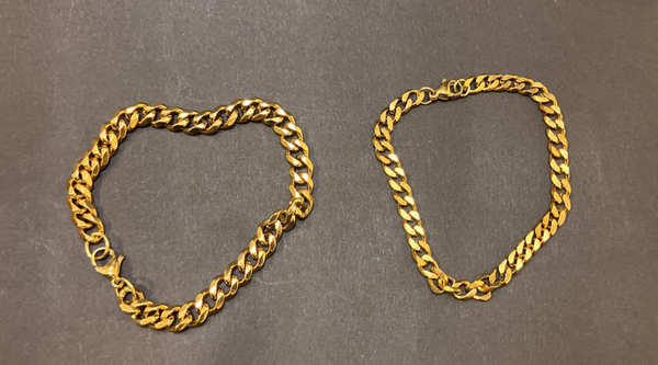 Golden cuban bracelets - 2 sizes
