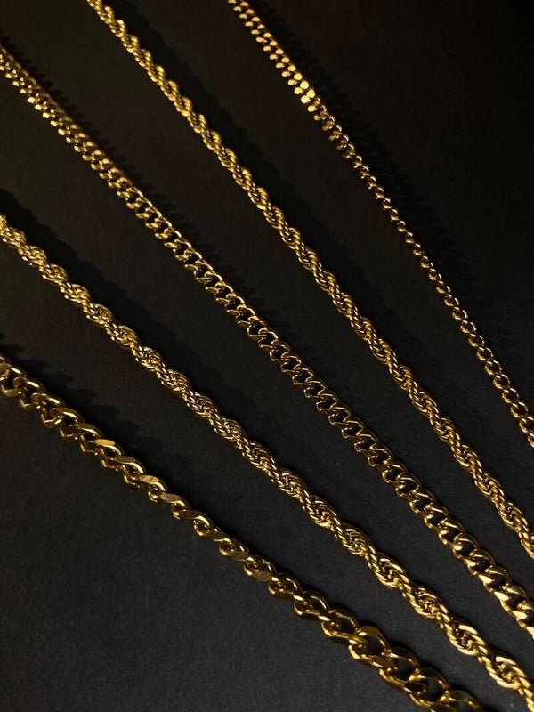 Golden thin chains