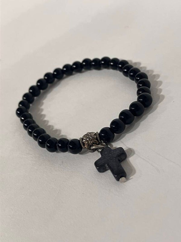 Black cross bracelet