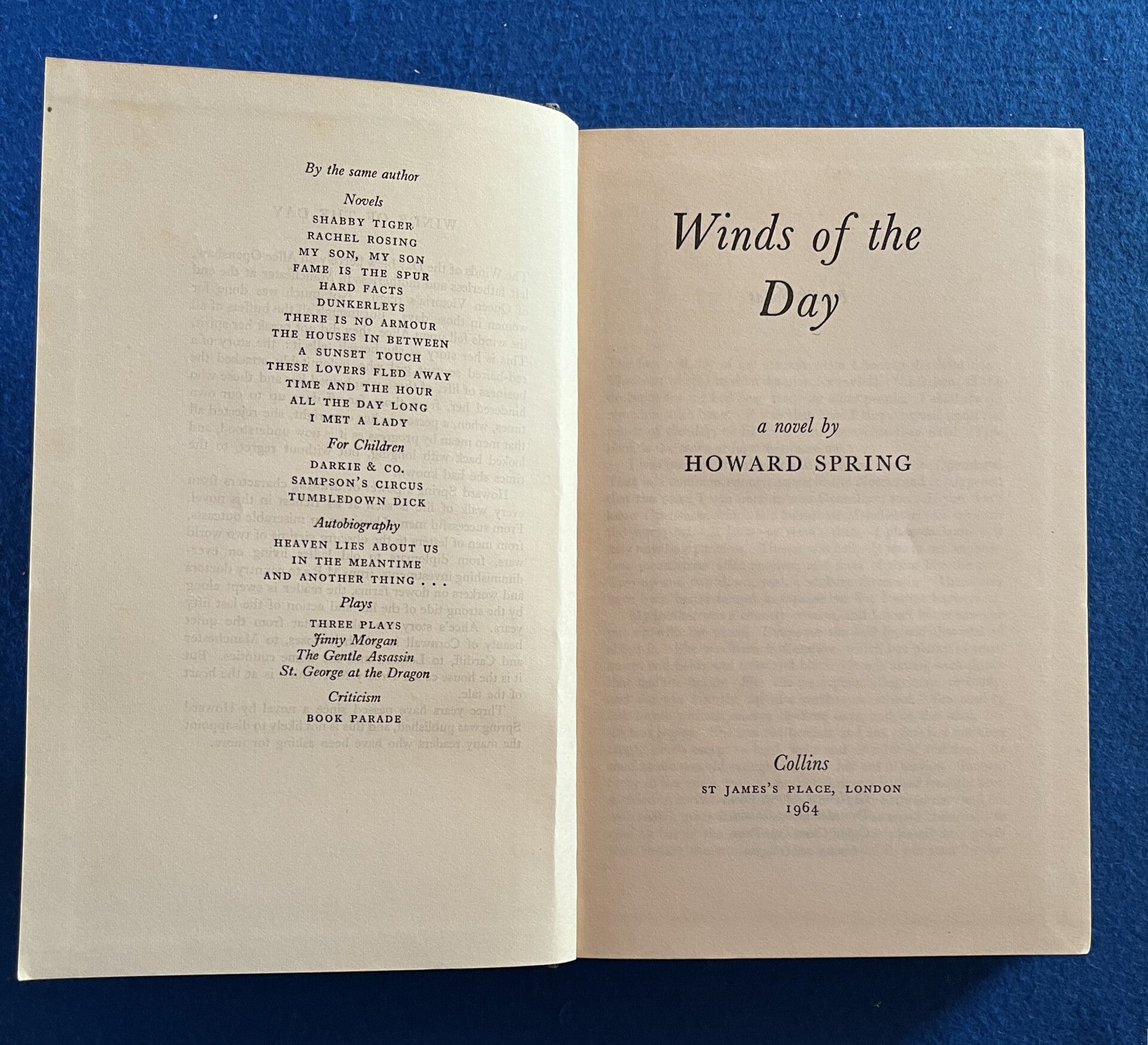 Winds Of The Day - Howard Spring