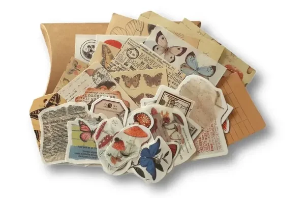 30-delig papier- en stickerset | Thema natuur