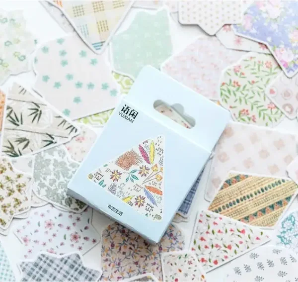 Stickerdoosje | Vormenstickers met print | Pastelkleur