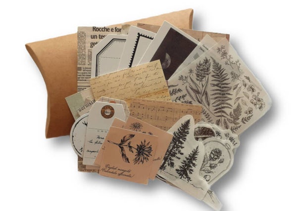 30-delig papier- en stickerset | Zwart-wit