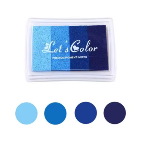 Stempelkussen | Blauw | 4 tinten