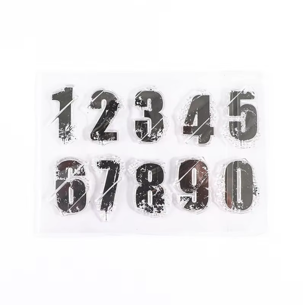 Siliconen Clear Stempels | Retro cijfers | Getallen 0-9