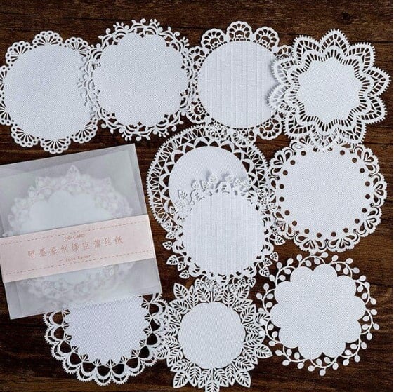 Kanten papier 10-delig | Kanten rondjes (2)