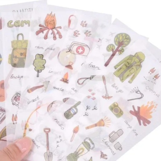 6 vellen washistickers | Vakantie en Kamperen