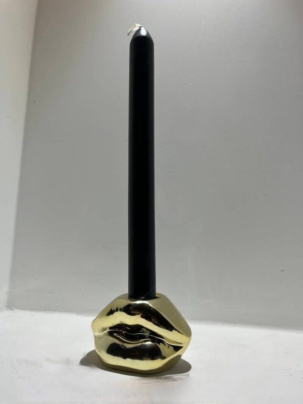 Lips Candle Holder Gold Small