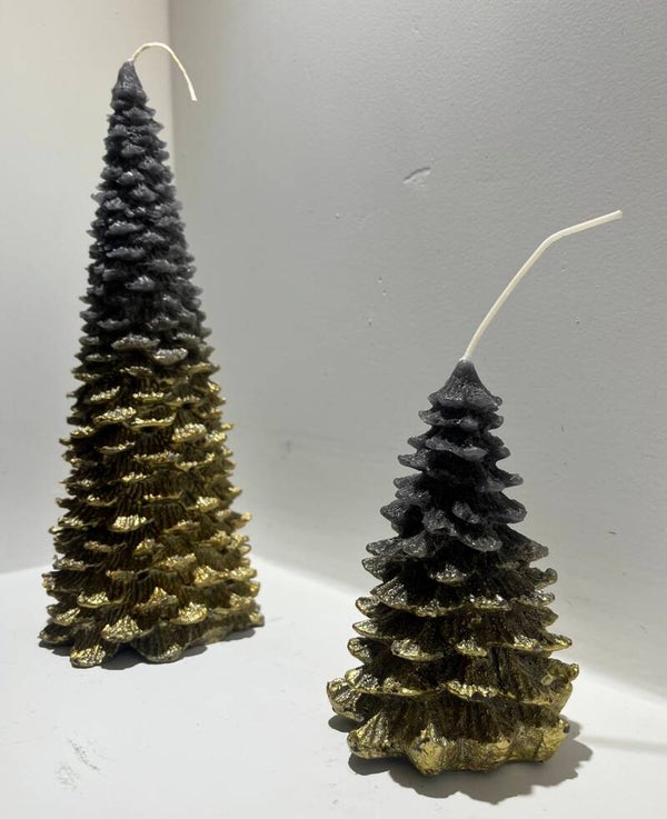 Kerstboom Candle Zwart met Goud maat L