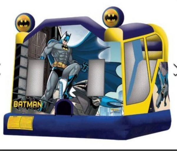 Batman combo castle  With slide and basket ball hoop 6x6m, holds 16 children or 6 adults  250 for 8 hours or 300 for over night