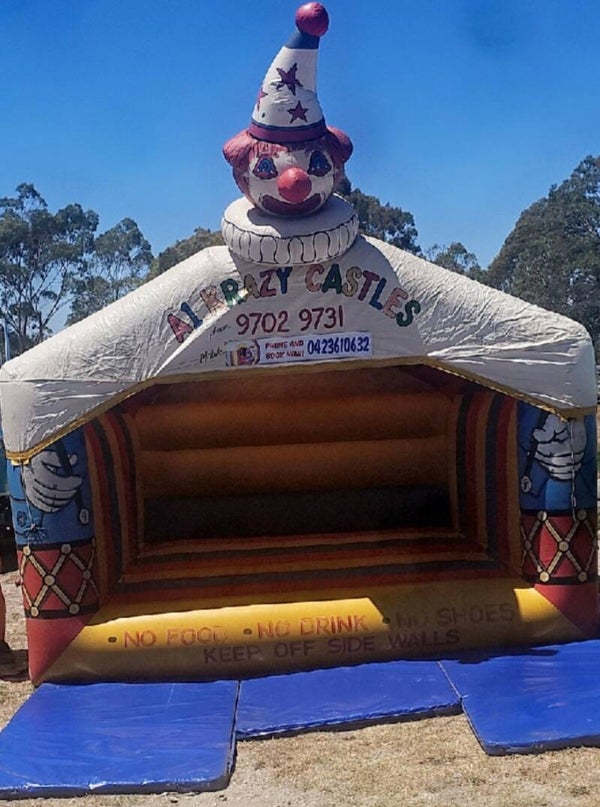 Clown castle 4m × 4m  Suits 1-8 year olds  $170 (8 hours) $220 ( over night
