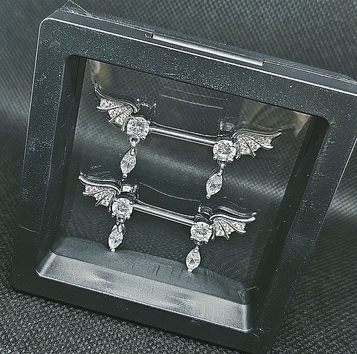 Angel wing Diamond Nipple Bars